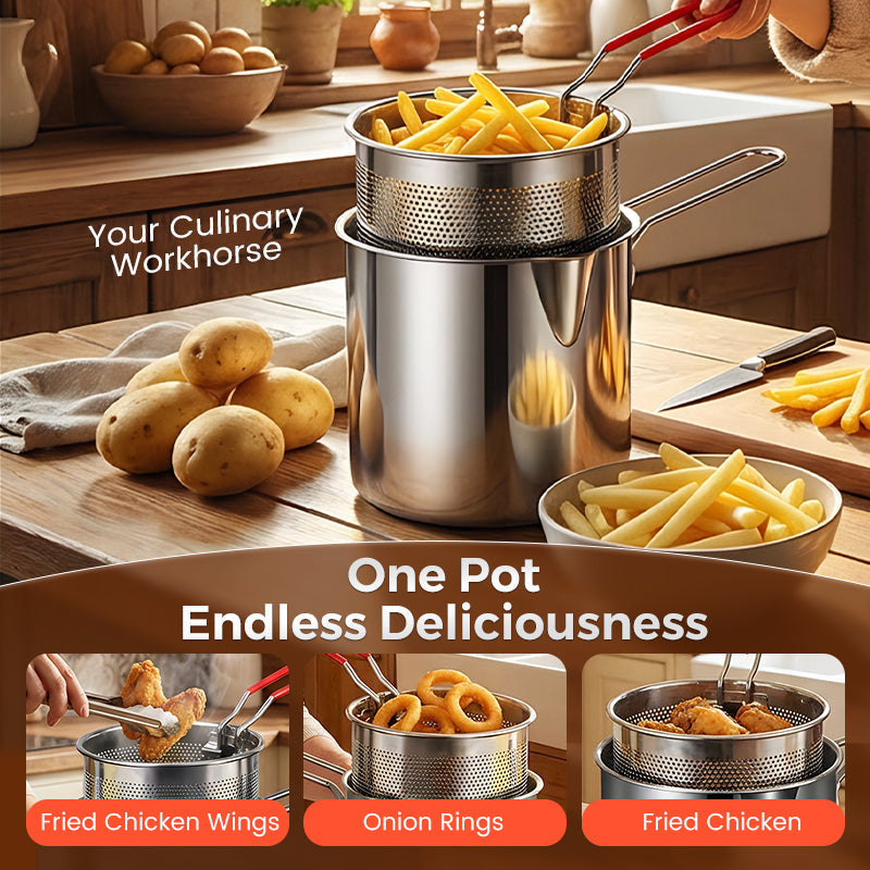 FriteusePro™ — Friteuse multifonction en acier inoxydable pour des fritures croustillantes