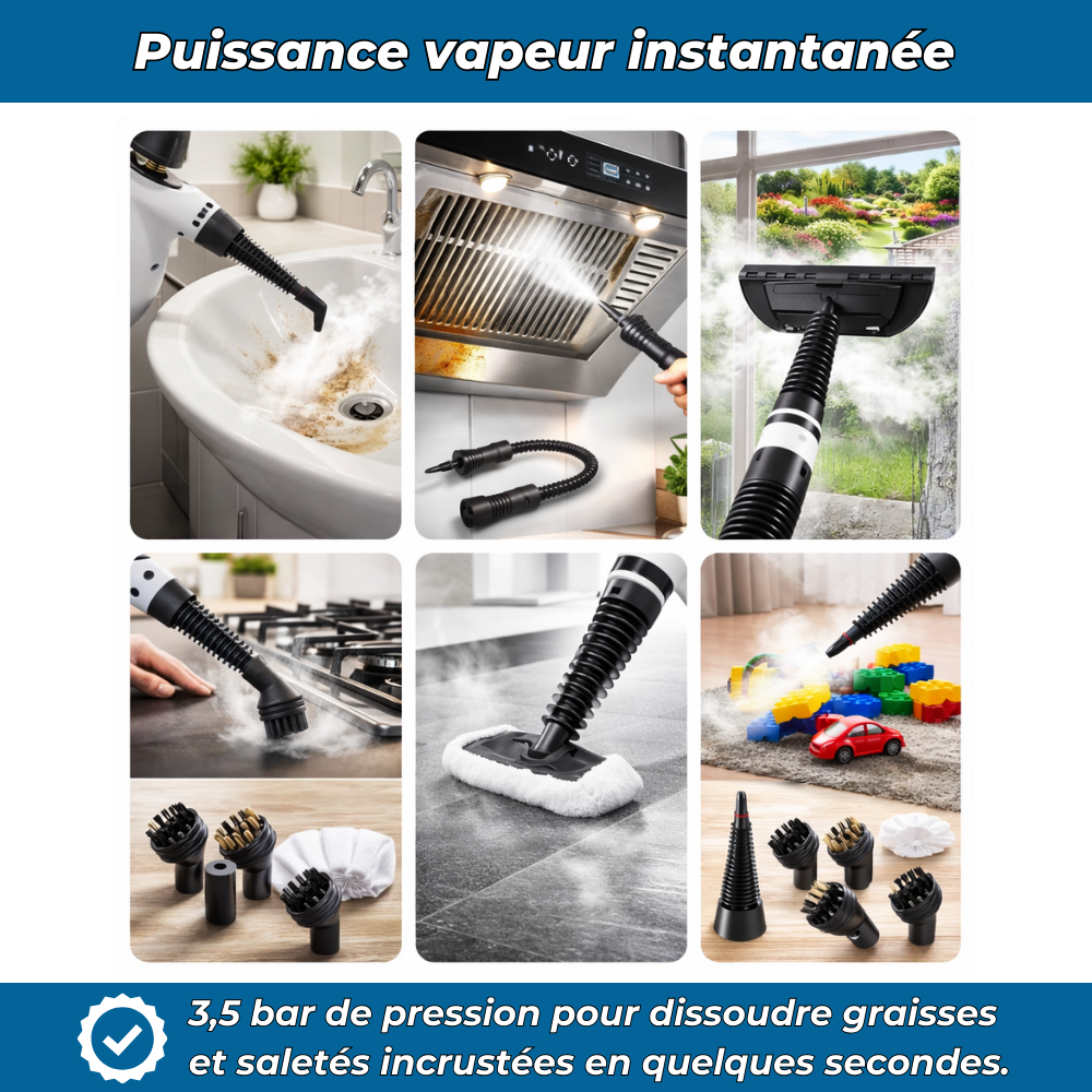 Vaporia™ — Nettoyeur vapeur multifonction haute performance et polyvalent