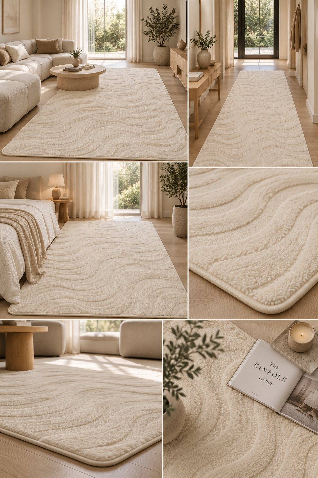 Velora™ — Tapis taupe japandi élégant et intemporel