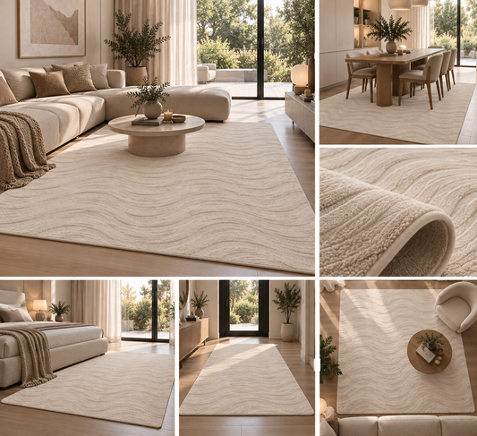 Velora™ — Tapis taupe japandi élégant et intemporel