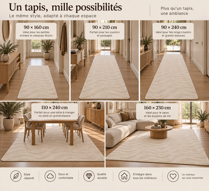 Velora™ — Tapis taupe japandi élégant et intemporel