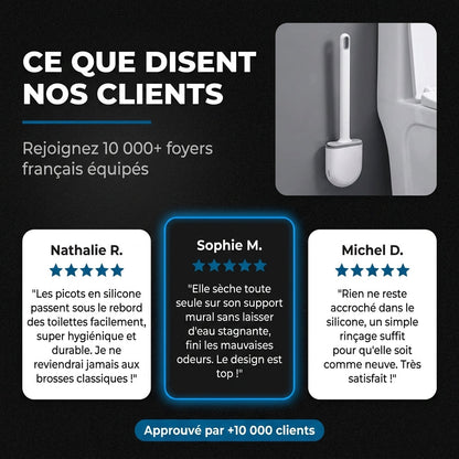 FlexiClean™ — Brosse de toilette en silicone souple pour un nettoyage hygiénique et sans effort