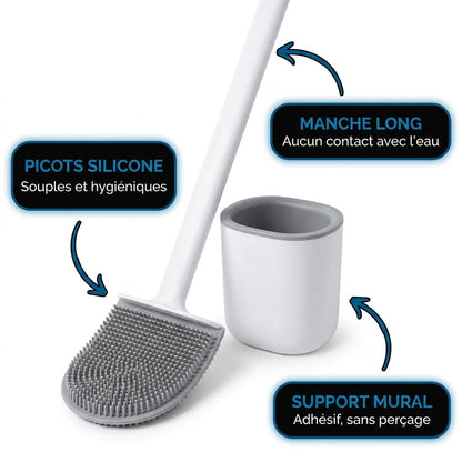 FlexiClean™ — Brosse de toilette en silicone souple pour un nettoyage hygiénique et sans effort
