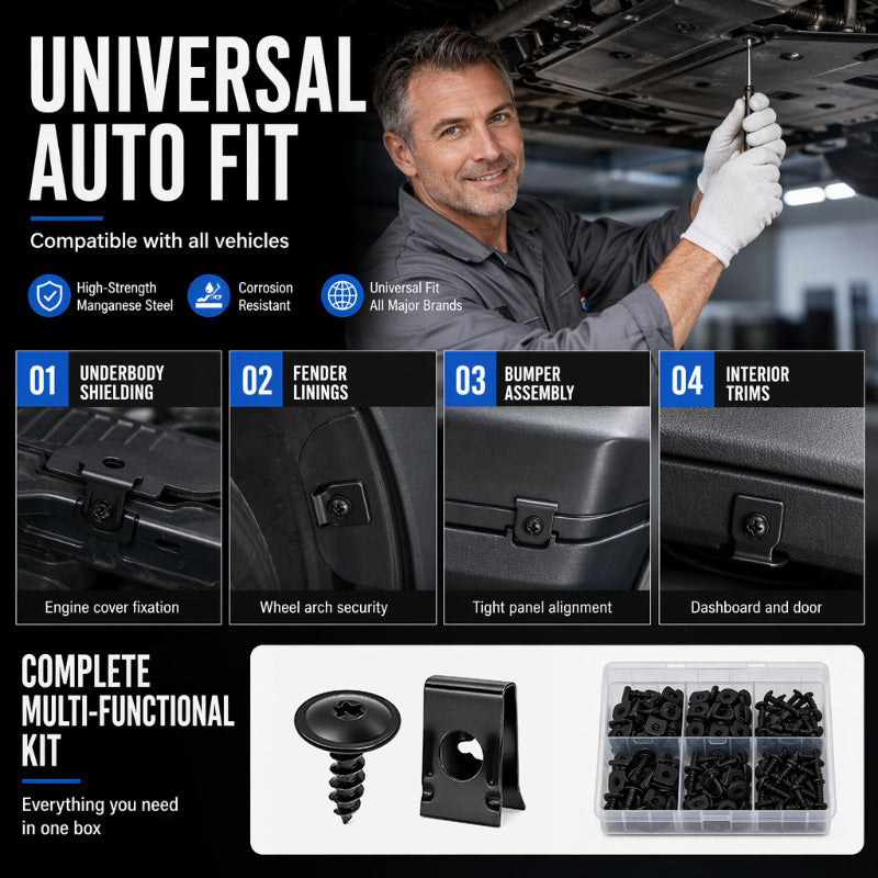 Fixora™ — Kit universel de clips de fixation pour carrosserie automobile