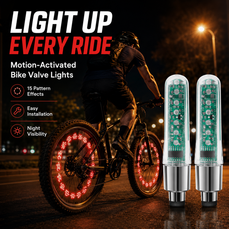 Vélocité™ — Lumières LED Colorées pour Valve de Vélo | Style et Sécurité lors de vos Trajets