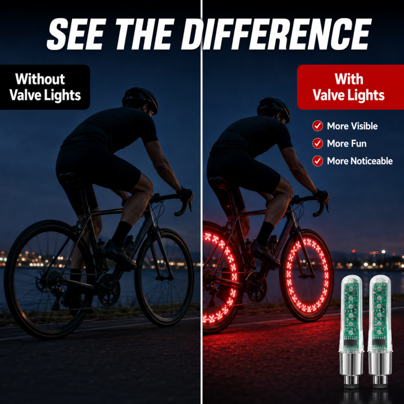 Vélocité™ — Lumières LED Colorées pour Valve de Vélo | Style et Sécurité lors de vos Trajets