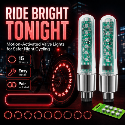 Vélocité™ — Lumières LED Colorées pour Valve de Vélo | Style et Sécurité lors de vos Trajets