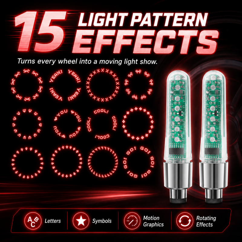 Vélocité™ — Lumières LED Colorées pour Valve de Vélo | Style et Sécurité lors de vos Trajets