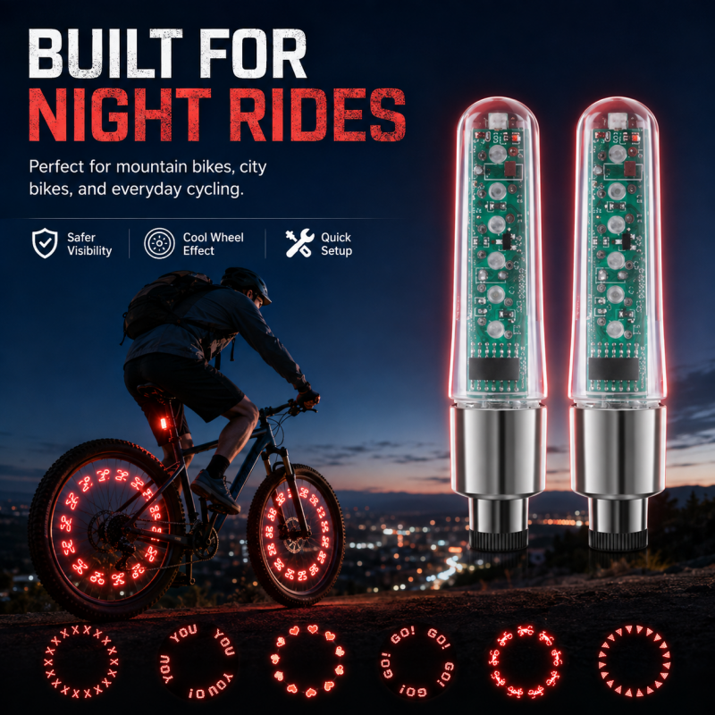 Vélocité™ — Lumières LED Colorées pour Valve de Vélo | Style et Sécurité lors de vos Trajets