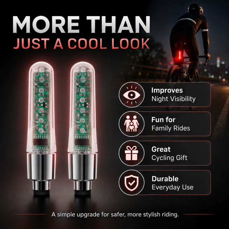 Vélocité™ — Lumières LED Colorées pour Valve de Vélo | Style et Sécurité lors de vos Trajets