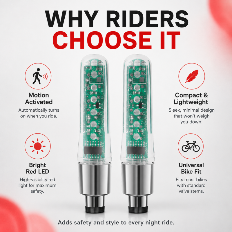 Vélocité™ — Lumières LED Colorées pour Valve de Vélo | Style et Sécurité lors de vos Trajets