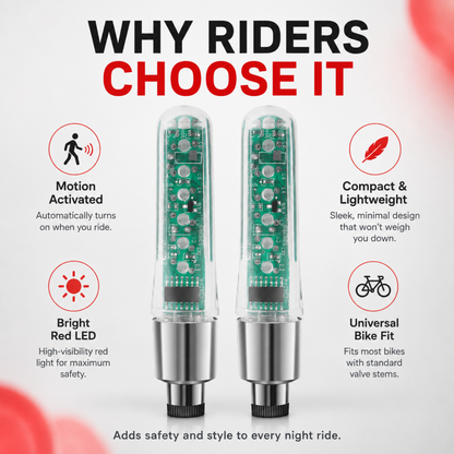 Vélocité™ — Lumières LED Colorées pour Valve de Vélo | Style et Sécurité lors de vos Trajets